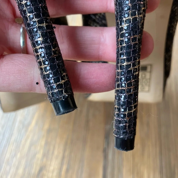 Michael Kors size 9 brown and metallic gold platform peep toe heel EUC - Picture 4 of 8